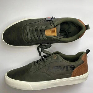 Levi’s Lance Casual Lace Up Sneakers Olive Tan Men’s Sz 12 New